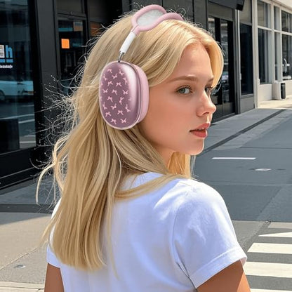 for AirPods Max Headphones Pink Bow Ear Covers for AirPods Max 2 - color: Pink Bow B/Pink