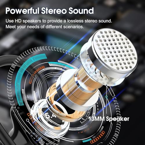 Wireless Earbuds Bluetooth 5.4, 50H Playtime Sport Earphones with Earhooks, HiFi Stereo Bluetooth Hearphones with ENC Noise Cancelling Mic, IPX7 Waterproof Over the Ear Buds for Gym/Running/Workout