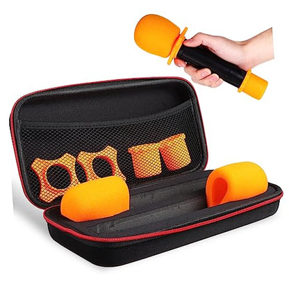 Microphone Storage Bag with Zipper Closure for Accessories Dual Sided Storage for Microphones Gear Includes Windscreen Covers Slip Rings