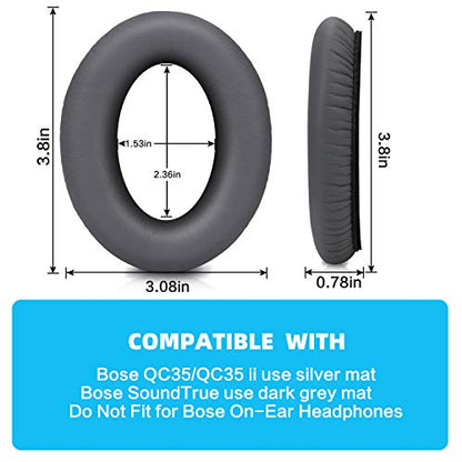Replacement Ear Pads for Bose SoundTrue Headphones Around-Ear Style, Memory Foam Also Fits QuietComfort 35/ QC35 II Around-Ear Headphones(Dark Grey) - color: Dark grey