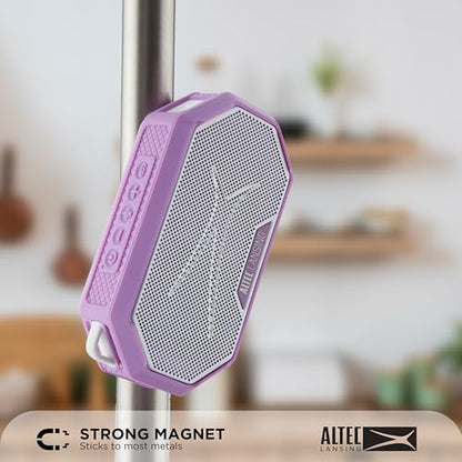 Altec Lansing Portable Bluetooth Speaker HYDRAMINI 2.0, IP67 Waterproof, Portable Speaker, 12h Playtime, Wireless Pairing, USB-C Quick Charge, Magnetic Bluetooth, Voice Assistant Integration - color: Purple/White