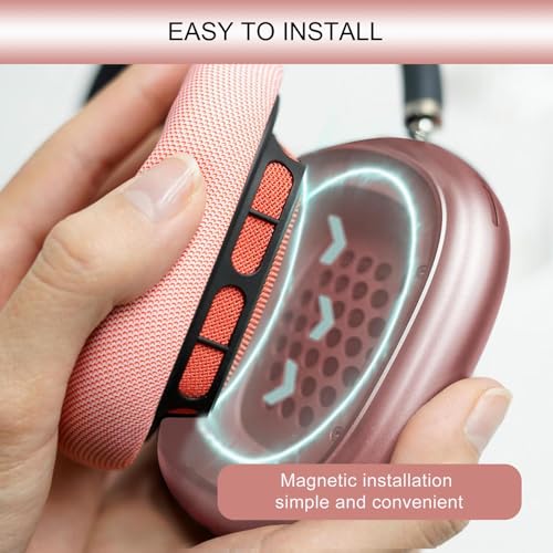GEVO Upgraded Ear Cushions Replacement Earpads for AirPods Max 1 & 2 Headphones, Protein Leather Ear Pads Ear Covers Cups with Memory Foam and Magnet for AirPods Max 1 & 2 (Pink) - color: Pink