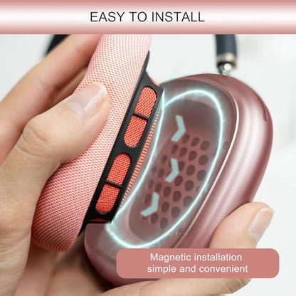 GEVO Upgraded Ear Cushions Replacement Earpads for AirPods Max 1 & 2 Headphones, Protein Leather Ear Pads Ear Covers Cups with Memory Foam and Magnet for AirPods Max 1 & 2 (Pink) - color: Pink