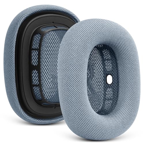 Upgraded Ear Cushions for Apple AirPods Max, Mesh Ear Pads Replacement | Air Pods 1 & 2 Over-Ear Headphones Ear Cups with Original Silicone Design (Light Blue) - color: Light Blue