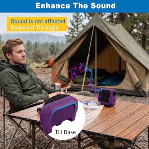 Silicone Case Cover for JBL Go 5 Portable Speaker(Deep Purple) | Travel Carrying Protective Pouch with Attach Straps for Bike Golf Cart Scooter - color: Deep Purple