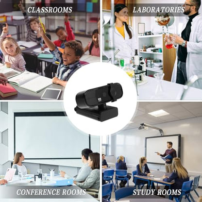 USB Webcam Plastic Video Conferencing Camera for PC 1080p with Microphone, and Crisp Live Broadcast Video Camera, Plug and Play for Desktop Computer and Remote Work