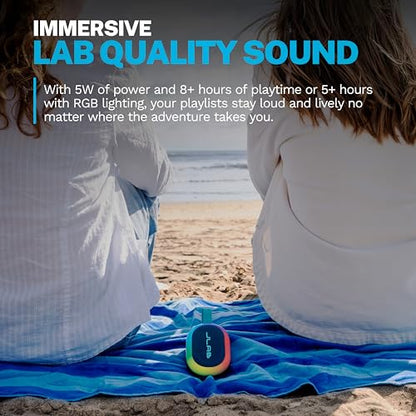 JLab, Pop Party, Portable Bluetooth Speaker, Waterproof, RGB LED Lighting, Navy - color: Navy