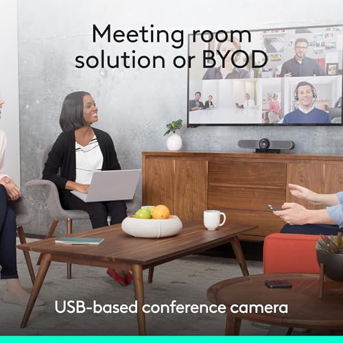 Logitech MeetUp Video Conferencing System 4K 3 Microphones - Black | 1080p/720p, 3 microphones, adjustable speakers, wide field of view 120°, PC/Mac/laptop/MacBook/tablet compatible - style: MeetUp