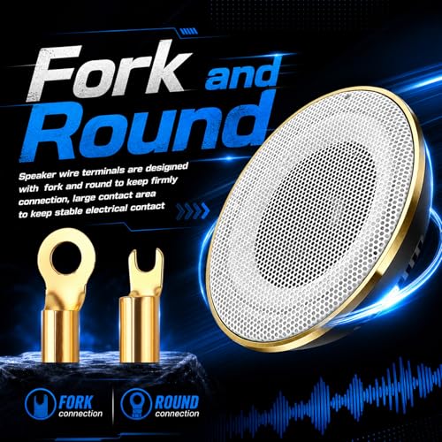 8PCS Upgraded 4 Gauge Wire Connectors,Speaker Wire Connectors Strip Crimp Barrier Spade Terminal Connector,Rust-Resistant 4 Gauge Terminals Car Accessories with Protective Sleeves