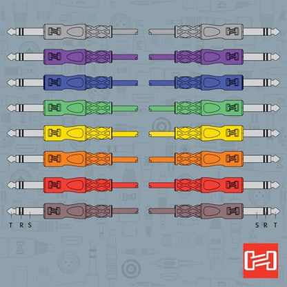 Hosa CSS-890 1/4-inch TRS Male to 1/4-inch TRS Male Patch Cable 8-Pack - 3 Foot
