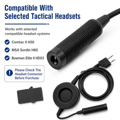 U94 PTT Cable Adapter for Midland 2-Pin Radios, Push-to-Talk Adapter Cable Compatible with Selected Tactical Headsets, for Midland GXT LXT X-Talker Radios