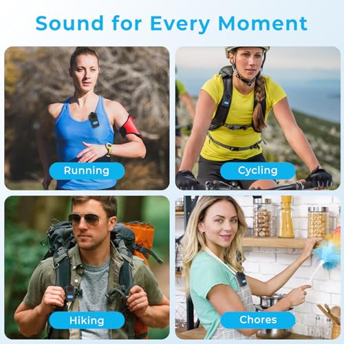 Wearable Bluetooth Speaker, Clip On, 10H Working Time, IPX7 Waterproof | Portable Mini Personal Speaker, Clean Sound, BT 5.3, ENC Built-in Mic, Hands-Free Music/Calls for Outdoor Work