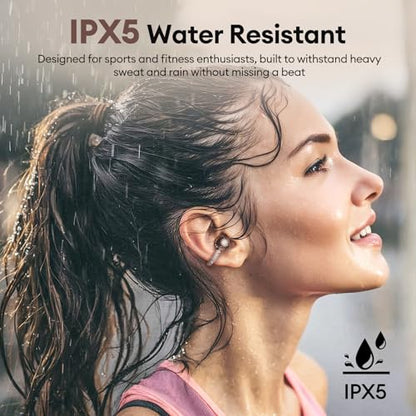 PAXA 2 in 1 Clip-on Earbuds Open Ear Headphones Bluetooth 6.0 Wireless Earbuds with in-Ear Earbuds, Ultra-long 140H Play, Auto L-R Recognition Touch Control for Work Fitness Daily Use Ctbuds Rose Gold - color: B-Rose Gold
