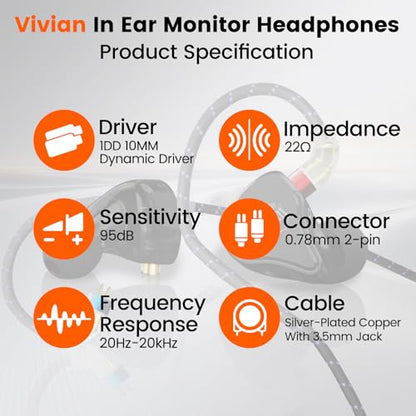 Balanced HiFi IEM with 3.5mm+USB C,Wired Gaming Earbuds,in Ear Monitor Headphones with Mic,Noise Isolating,Deep Bass/Rich Mids/Clear Highs for Apple iPhone 15 16 17/IPad/Mac/PC/Laptop/Xbox/PS5/Switch - color: Black
