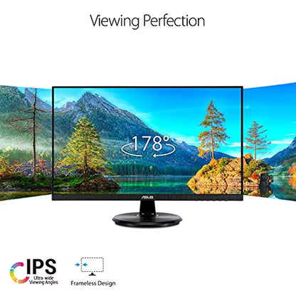 ASUS 23.8” 1080P Monitor (VA24DCP) - Full HD, IPS, 75Hz, USB-C 65W Power Delivery, Speakers, Adaptive-Sync/FreeSync, Low Blue Light, Flicker Free, VESA Mountable, Frameless, HDMI - style: 75Hz USB-C 65W