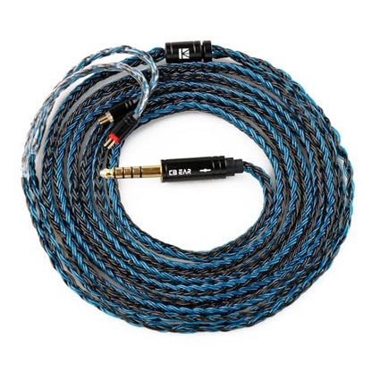keephifi 6ft IEM Cable 2 Pin 4.4mm, KBEAR ST16-Plus 2m Upgrade 16-Strand Headphone Extension Cable, Silver-Plated Earbuds Wire for Truthear Hexa/Zero, Simgot EW100P, Moondrop blessing2 - color: BlackBlue, style: 4.4 2PIN