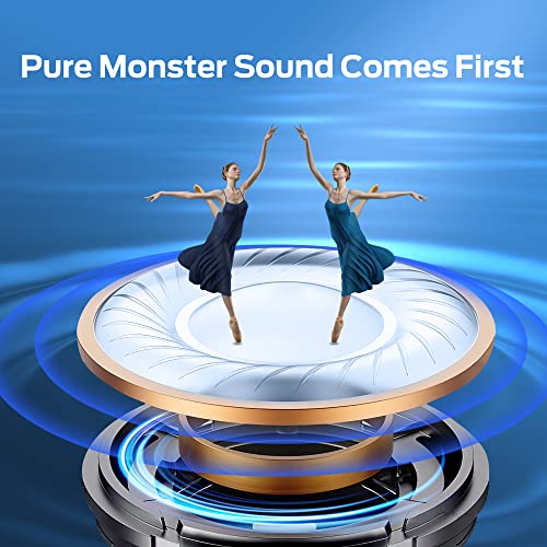 Monster Aria Air Conduction Headphones, Open Ear Wireless Bluetooth Headset, Lightweight Sport Headphones with ENC Clear Talk, 8H Playtime for Running, Cycling, Hiking, Driving(Black