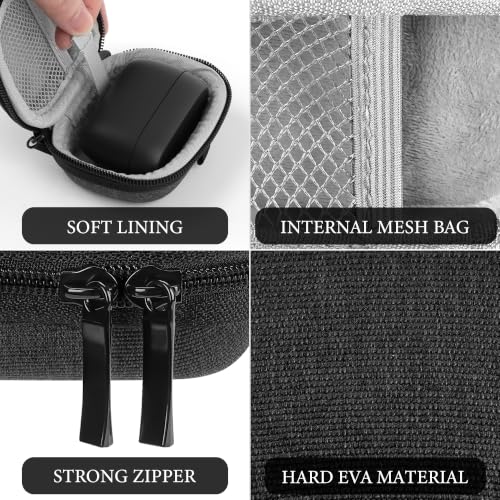 Geekria Shield Earbuds Case Compatible with Jabra Elite 10, Elite 3, Elite 85t, Elite 7 Active True Wireless Earbud, Replacement Hard Shell Travel Carrying Bag with Carabiner Clip