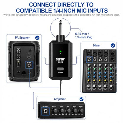 SGPRO SG-14BB Dual Wireless Head-Worn Microphone Set - color: SG-14BB | Two Bodypack Set