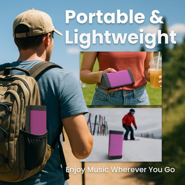 OontZ Angle 3 Gen 4 Portable Bluetooth Speaker, 12W, 24-Hour Playtime, Pink | Compact 12W Bluetooth speaker with clear sound, 24-hour playtime, 100-ft range, IPX5 waterproof, AUX Input. - color: Pink