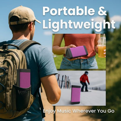 OontZ Angle 3 Gen 4 Portable Bluetooth Speaker, 12W, 24-Hour Playtime, Pink | Compact 12W Bluetooth speaker with clear sound, 24-hour playtime, 100-ft range, IPX5 waterproof, AUX Input. - color: Pink