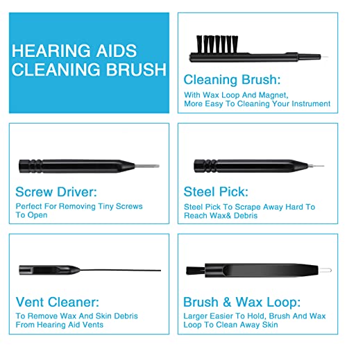 6 Pcs Hearing Equipment Cleaning Kits Hearing Equipment Cleaning Brush Tools Cleaning Accessories for Earbuds Headphones