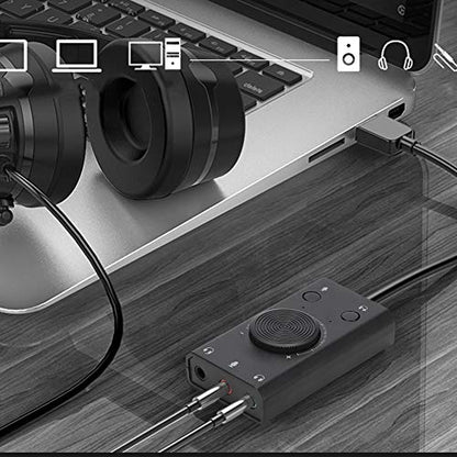 Diyeeni ORICOSC2 USB Sound Card, Multifunction Drive - Free External Audio Card, Volume Control Sound with 3.5mm Audio Jacks for Desktop PC Laptop