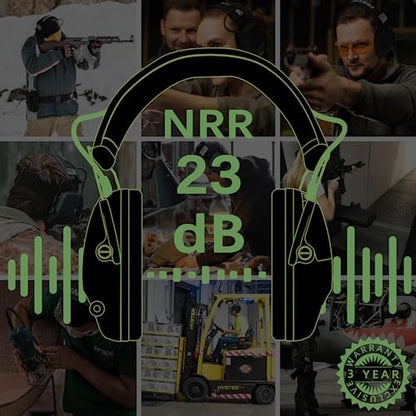 PROHEAR Electronic Ear Protection for Shooting with 4X Sound Amplification, Gun Range Hearing Protection Muffs, NRR 23dB Noise Reduction Headphones for Hunting, Green - style: Electronic-green