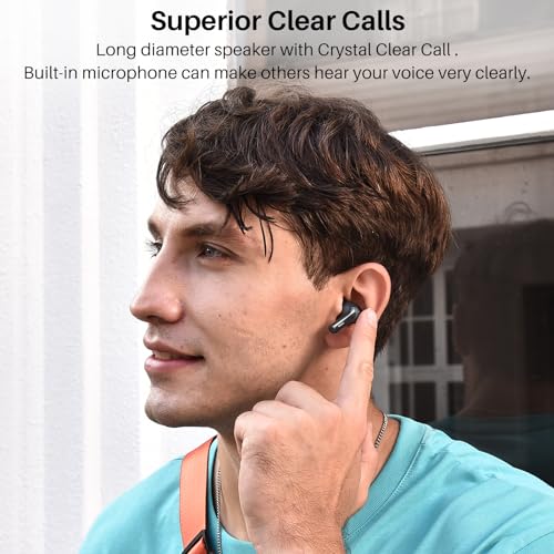 TOZO A2 Mini Wireless Earbuds, Ultra Lightweight Bluetooth 5.3 Headphones | Comfortable Fit Ear buds, Clear Calls with Built-in Mic, Immersive Premium Sound, 20H Playtime, in Ear Headset, Black - color: Black