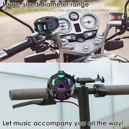 Upgraded, Pro Bike Speaker, with Pro Handlebar Mount, Bluetooth V5.4, IPX7 Waterproof, Silicone Case, Broadcast Navigation,10W Bassup, 15-24H Playtime, Hook, Bicycle, Motorcycle, Bike Accessories