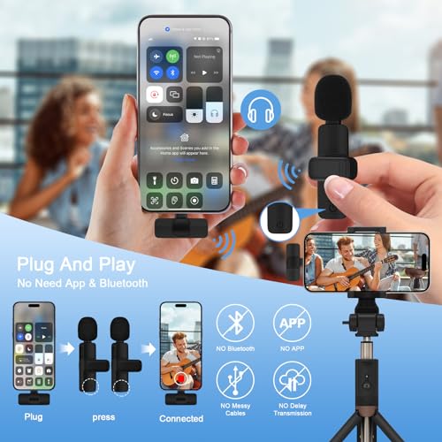 Wireless Microphone for iPhone 17/Air/17 Pro/17 Pro Max/16e/16/15/Pro Max