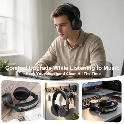Universal Replacement Headphone Headband Cover, Headband Cushion Pad Cover Compatible with Sony, Bose, Beats, JBL Head Band Protector for Noise Canceling Stereo Headset (Black) - color: Black