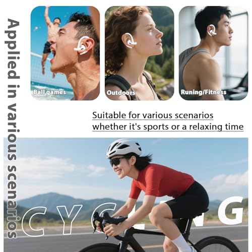 Adhiper Ear Hooks for Airpods 4, 3, 2, 1 & Airpods Pro 2, 1 Gen - White | Memory Wire Ear Hooks [Added Anti-Lost Lanyard & 3-in-1 Cleaning Kit], Anti-Slip Sports Accessories for Airpods Series