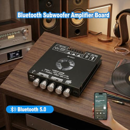 ZK-HT21 Bluetooth Amplifier Board, 160W×2+220W 2.1 Channel Subwoofer Audio Amplifier DC 15-36V Hi-Fi Bluetooth Module TDA7498E Chips BT/USB/AUX Input - size: Large