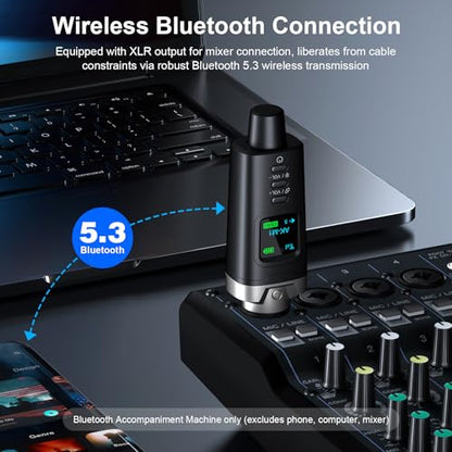 Aokeo AK-M1 XLR Bluetooth Receiver-High-Fidelity Wireless Audio Adapter,100ft Stable Connection,Stereo for Speakers,Mixers,DJ Equipment,Weddings,Parties - color: Receiver x1