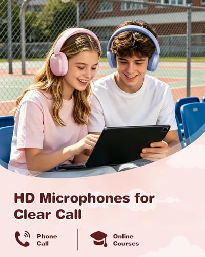 Wentronic Kids Headphones Wireless Bluetooth 5.4,Foldable Over Ear Headphones with 3.5mm Wired Mode,Safe Volume Limit,48H Playtime,Clear Calls,HD Sound for Toddlers/Children/School/Travel,Pink - color: Pink
