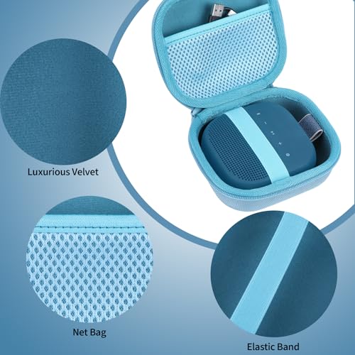 Storage Case Compatible with Bose SoundLink Micro 2nd Gen Speaker | Lightweight Carry, Secure Storage, Convenient Zipper, Soft Interior,Light Blue Case - color: Light Blue