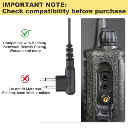 Walkie Talkie Earpiece Compatible with Motorola Radios