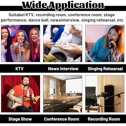 400 Pcs Microphone Cover Disposable Non-Woven Microphone Windscreen Protective Cap Karaoke Mic Cover for KTV Home Karaoke Bar News Interview, Black