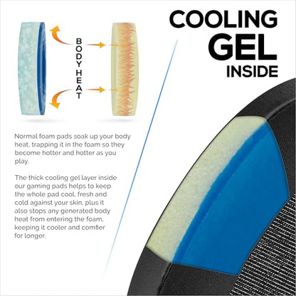 Hybrid Earpads for Sony WH-1000XM6 Headphones - Cooling Gel Gaming Cushions with Super Soft Fabric & Thick Foam - By Brainwavz (Black) - color: XM6 Hybrid Gel