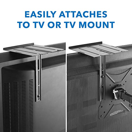 Mount-It! Floating TV Shelf – Dual Wall or TV Mountable AV Shelf – for Cable Boxes, Streaming Devices & Consoles – Steel with Vents & Safety Lip – Easy Installation – Space-Saving Design (6.6 lbs)