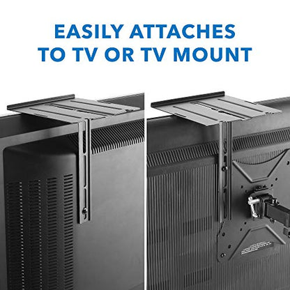 Mount-It! Floating TV Shelf – Dual Wall or TV Mountable AV Shelf – for Cable Boxes, Streaming Devices & Consoles – Steel with Vents & Safety Lip – Easy Installation – Space-Saving Design (6.6 lbs)