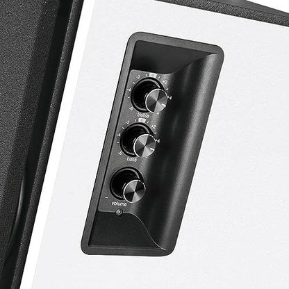 Edifier R1700BT Bluetooth Bookshelf Speaker - Active Near-Field Studio Monitors - Powered Speakers 2.0 Setup Wooden Enclosure - 66w RMS White - color: white