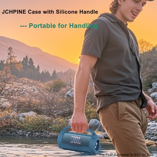 JCHPINE Silicone Cover and Carrying Case for JBL Flip 7 Portable Speaker - color: Blue