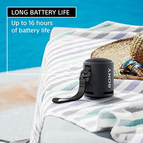 Sony SRSXB13/B Extra Bass Portable Waterproof Speaker with Bluetooth, USB Type-C, 16 Hours Battery Life