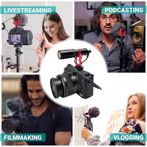 Universal Mic for Camera, Portable Condenser Microphone with Stand