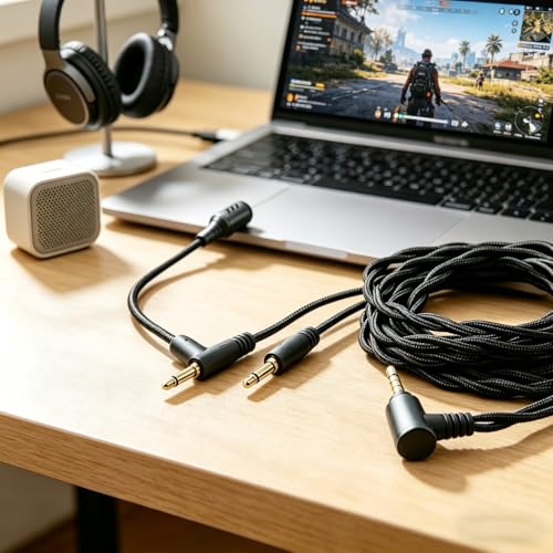 Voice Call Microphone Boom Cable,Dual 3.5mm Voice Gaming Cable,High Purity Oxygen Free Copper AUX Cord Compatible with Hifiman HE4XX HE-350 HE560 Sony MDR Z1R for Studio Audiophile 3.5mm 6.5ft - style: 3.5mm Boom mic