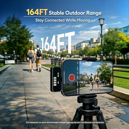 Mini Wireless Lavalier Microphone Noise Cancelling for iPhone,Android Lapel Mic with Charging Case Clip on Microphone Wireless Microphone for Vlogging, YouTube, TikTok Content Creator, Video Recording