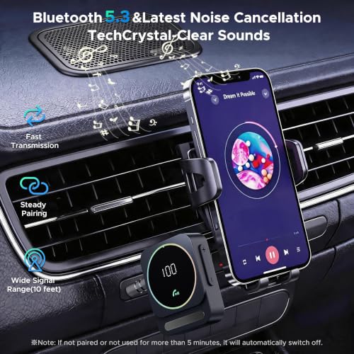 Acer Gadget Bluetooth Receiver for Car, 3.5mm AUX Bluetooth Car Adapter | Wireless Audio Receiver for Home Stereo/Wired Headphones, Hands-Free Call, 16H Battery, Noise Cancelling, Dual Pairing, Black