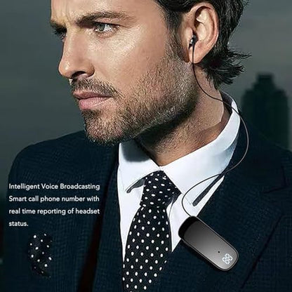 Jectse Retractable Earpiece, Retractable Headset Clip On Bluetooth Earphone with LED Battery Display, Single in Ear Headphone for Sports Business Trucker Driver (Gradient Black)